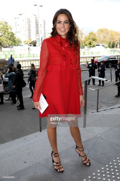PARIS, FRANCE - OCTOBER 01:  Anouchka Delon arrives at the Giambattista Valli show as part of the Paris Fashion Week Womenswear Spring/Summer 2019 on October 1, 2018 in Paris, France.  (Photo by Pierre Suu/Getty Images)